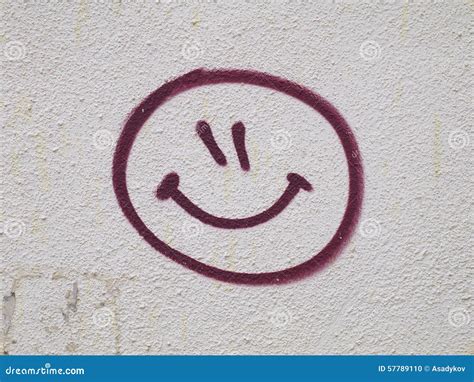Smiley Face Graffiti Drawn On Wall Stock Photography Cartoondealer