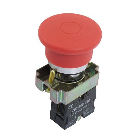 Uxcell 22mm Nc Red Mushroom Emergency Stop Push Button Switch 600v 10a