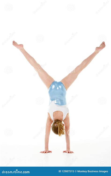 Female Gymnast Handstand Stock Photo 15335592