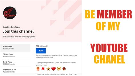 Youtube Join Button Youtube Membership Membership Youtube Channel