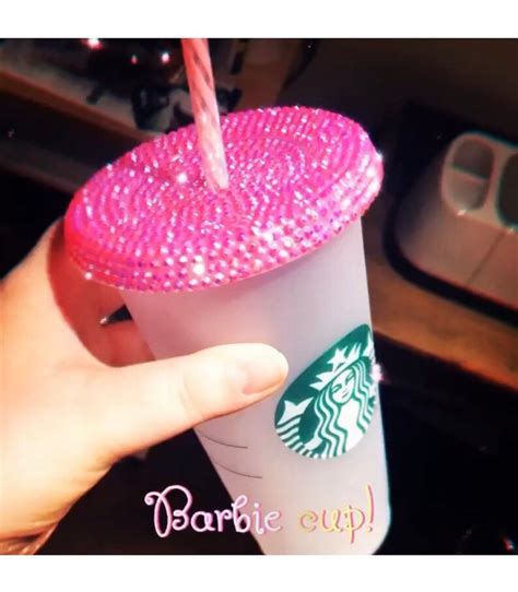 Barbie Pink Bling Starbucks Cup Custom Starbucks Tumbler Hot Etsy