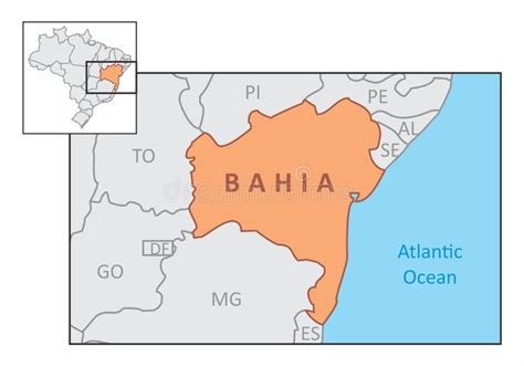 Mapa Das Regiões Do Estado Da Bahia Ilustração Stock Ilustração de
