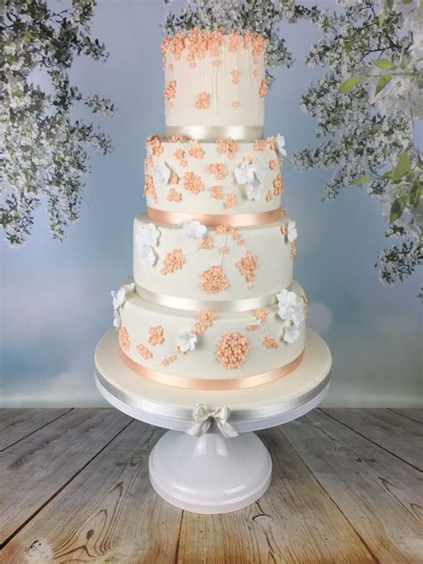 Peach Blossom Wedding Cake Mels Amazing Cakes