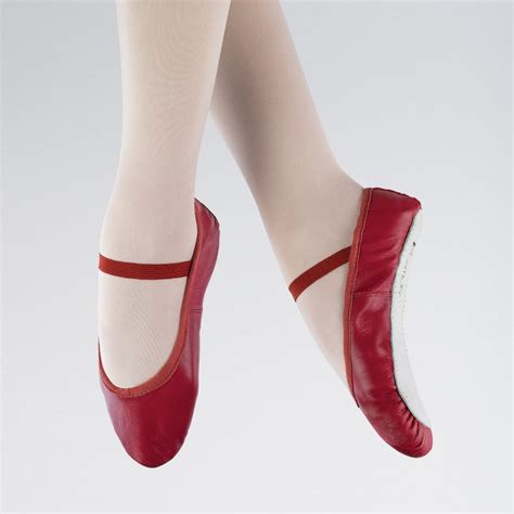 1st position red leather ballet shoes dazzle dancewear ltd