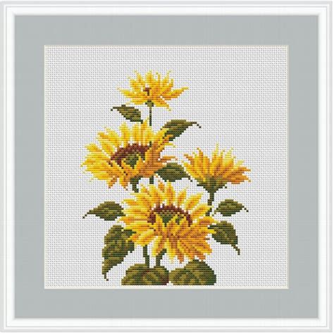 Sunflowers Counted Cross Stitch Pattern Flowers Diy Cross Etsy