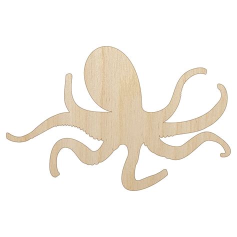 Octopus Solid Wood Shape Unfinished Piece Cutout Craft Diy Projects 4