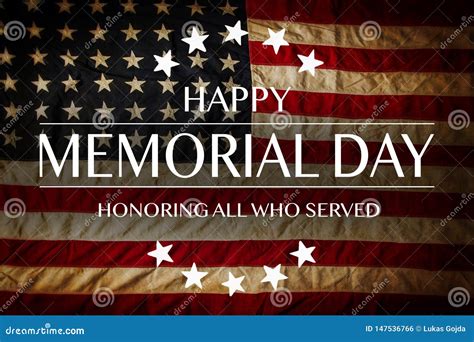 American Flag With The Text Memorial Day Stock Photo Image Of