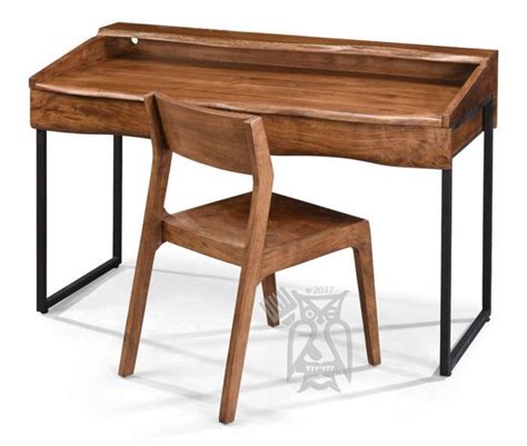 Bootes live edge office desk is known to be the perfect option for any commercial establishments. Solid Acacia Wood Live Edge Two Drawer Writing Desk in ...