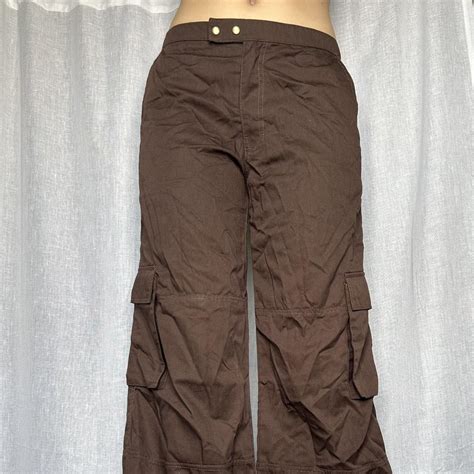 Brown Motel Rocks Straight Leg Low Waisted Pants Depop