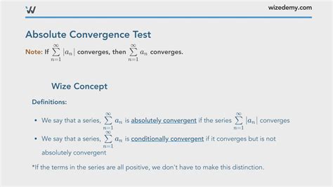 Absolute Convergence And Alternating Series Test Wize University