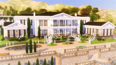 Luxury Mega Mansion The Sims Speed Build No Cc Sims House Cloud Hot