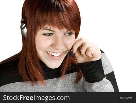 Smiling Call Center Redhead Free Stock Images Photos