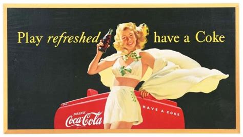 play refreshed coca cola advertising sign value and price guide