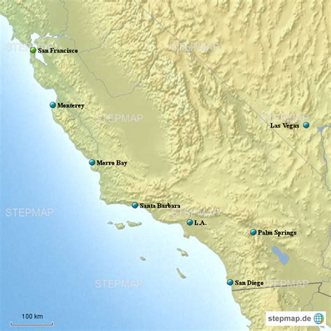 Stepmap Usa Westcoast Landkarte Für Nordamerika