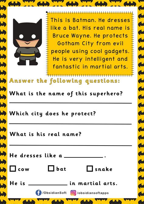 Read And Write About Superheroes Reading Comprehension Passages