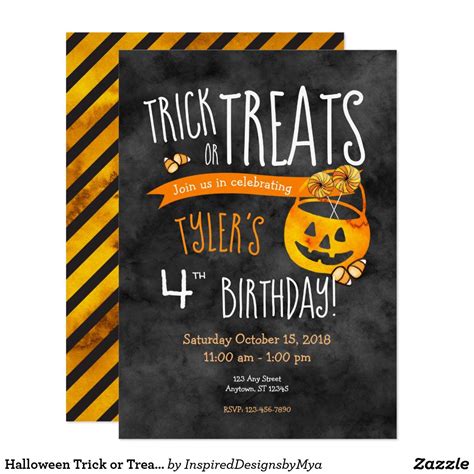 Halloween Trick Or Treat Boy Or Girl Birthday Invitation