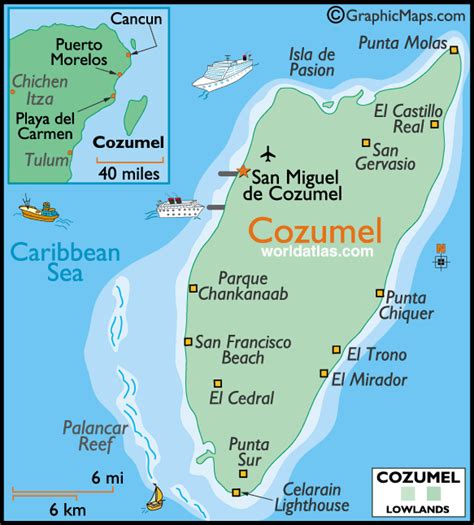 Map Of Cozumel City Area Map Of Mexico Regional Political Geography