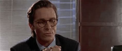 In the original segment, a group of arrogant young investment bankers gather in a conference room to drool over the subtle variations between their business cards. American psycho business card gif 1 » GIF Images Download