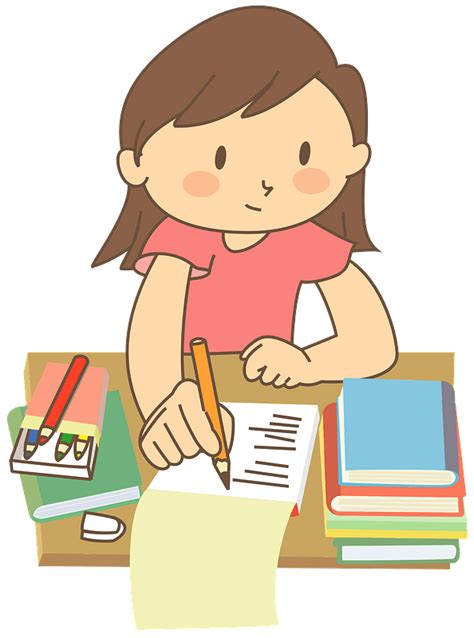 Girl Is Studying Her Homework Clipart Free Download Transparent Png
