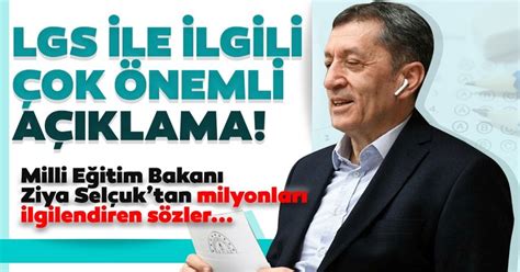 Bakan selçuk, twitter'dan yaptığı açıklamada, bu hafta sonu lgs için okulların kapılarının öğrencilere açılacağını belirtti. Son dakika: Milli Eğitim Bakanı Ziya Selçuk'tan flaş LGS ...