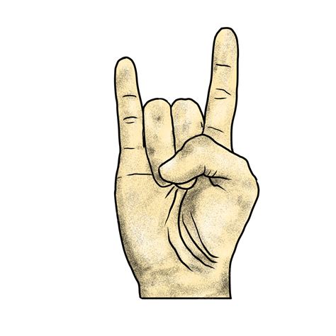 Rock Sign White Transparent Rock Sign Hand Pose Rock L Horn Sign