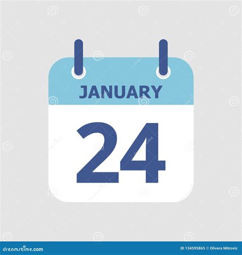 Calendar 24th Of January Stock Vector Illustration Of January 134595865