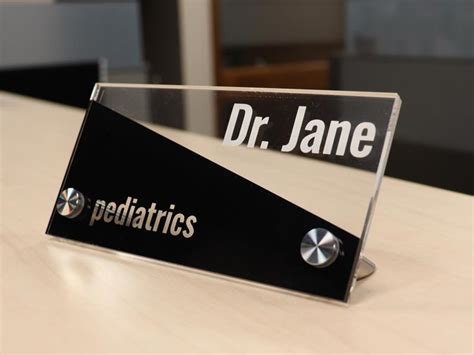 When enabled, the desk sign can capture who sat where and when. Clear Acrylic Desk Sign | Counter Name Plate Sign with Vinyl