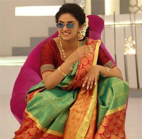 Keerthi Suresh In Saree 15 Unseen And Glamorous Pics Saree Set Saree Half Saree Designs