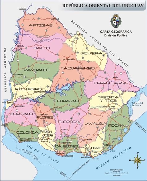 Mapa de Uruguay - MOCHILEROS VIAJEROS