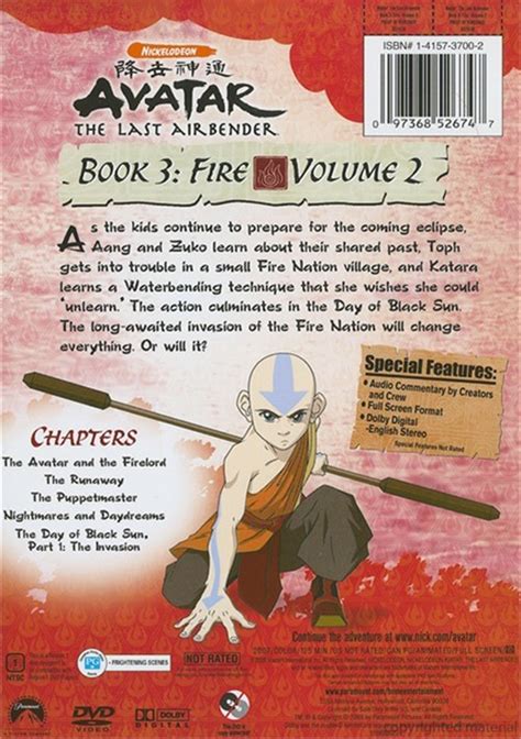 Avatar Book 3 Fire Volume 2 Dvd 2007 Dvd Empire