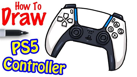 How To Draw Playstation 5 Controller Youtube
