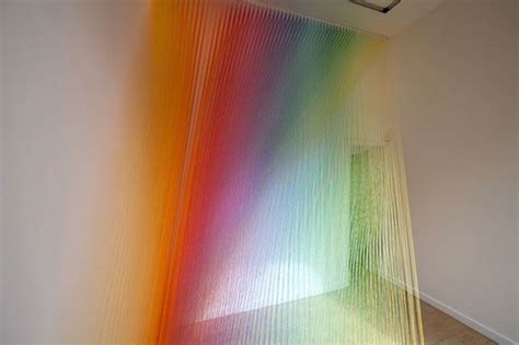 Thousands Of Colored Sewing Threads Create Amazing Rainbow Effect In