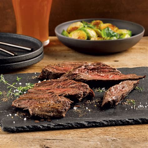 Bavette de boeuf marinée à la bière à la baie dargousier