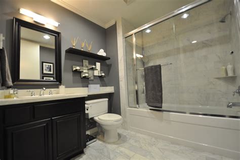 Mid Wilshire West Hollywood Condo Master Bathroom Contemporary