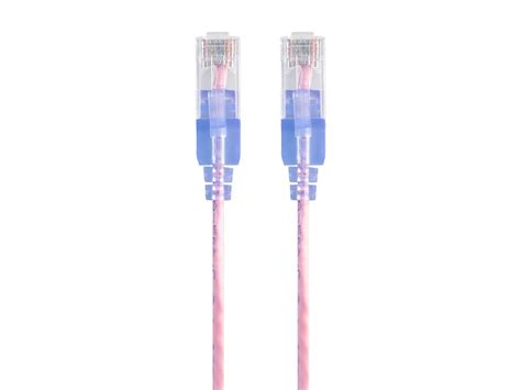 Monoprice Cat6A 5ft Pink 5 Pk Patch Cable UTP 30AWG 10G Pure Bare