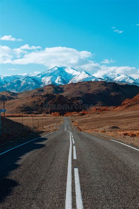 Landscape With Beautiful Empty Mountain Road Travel Background