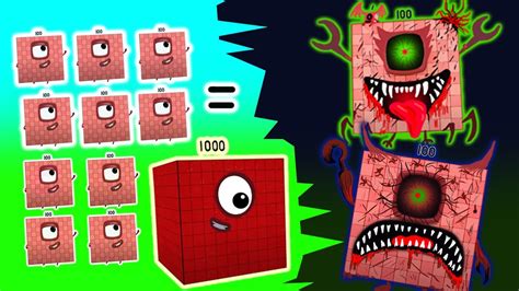 Numberblocks 100 10x 1000 Vs 101 And 100 Horror Version Learn To Count