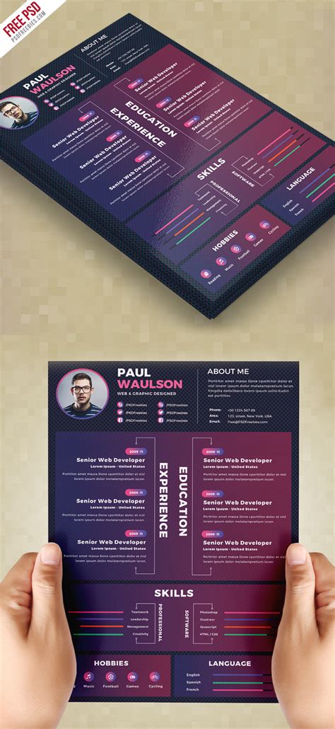 Creative Cv Resume Design Psd Templates Psdfreebies The Best Porn Website