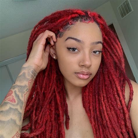 Faux Locs Hairstyles Braided Hairstyles Dreads Black Women Red