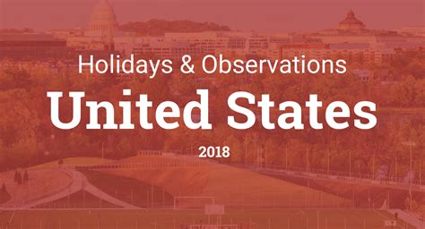 Holidays And Observances In The United States In 2018