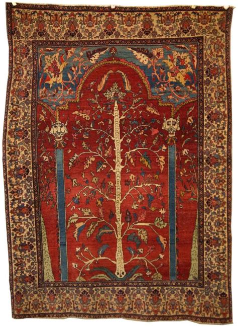 lot sarouk fereghan prayer rug persia ca 1900 5 ft 10 in x 4 ft 4 in altered in length