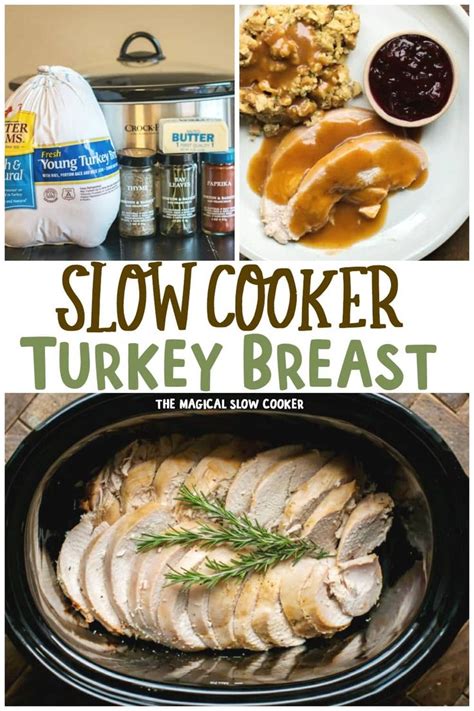 The Slow Cooker Turkey Breast Is Ready To Be Cooked In The Crock Pot