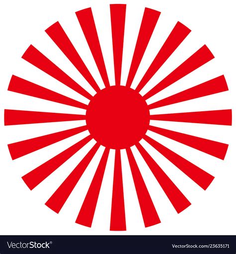 Japanese vintage rising sun symbol Royalty Free Vector Image