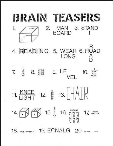 Free Printable Brain Teasers For Middle Schoolers Printable Templates