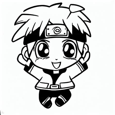 Naruto Kawaii Sentado Para Colorir Imprimir E Desenhar Colorir Me