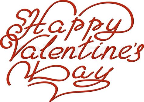 Happy Valentines Day Hand Lettering Stock Vector Colourbox