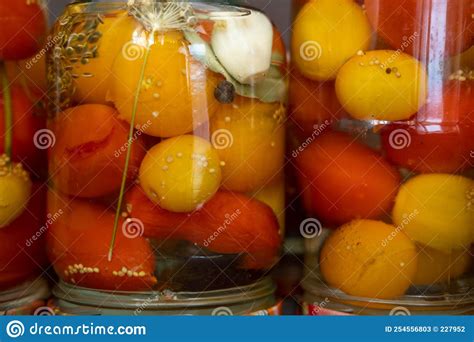 We Prepare Tomatoes For Canning In Glass Jars Pickled Cherry Tomatoes