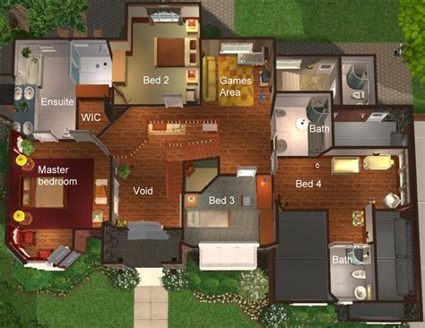 Find sims 4 cc in simsday. Mod The Sims - 4 Bedroom 'New American' Style Home