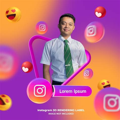 Premium Psd Template Profile On Instagram 3d Banner Icon Rendering