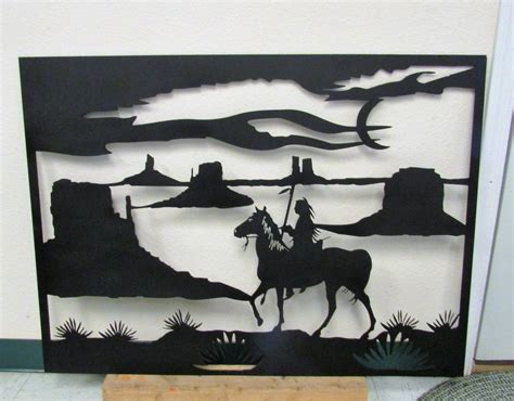 Southwestern Metal Art Native American Silhouette Home Etsy Art